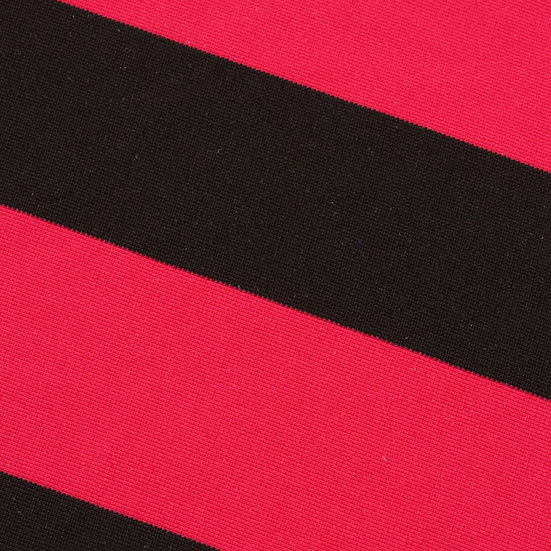 Pula At Itim na Striped Warp Knit Fabric